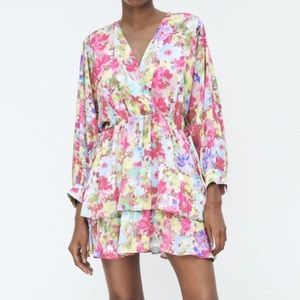 Zara Mini Floral Print Dress